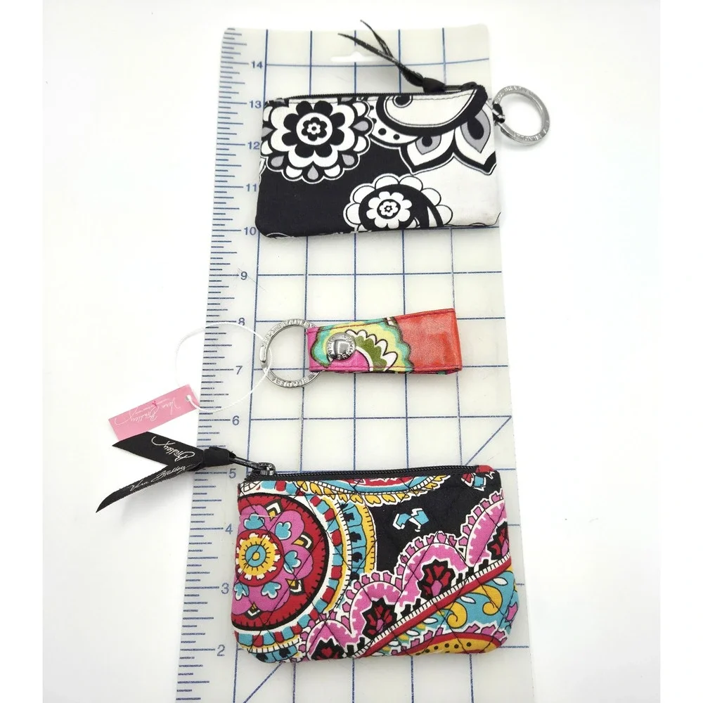 Vera Bradley ID Case Keychain Bundle Womens Floral Paisley Boho